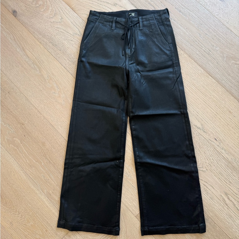 PAIGE Black Straight-Leg Jeans with Drawstring Waist